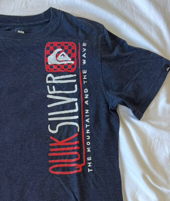 Quiksilver Women Juniors Blue Mountain Wave Retro T Shirt Size L