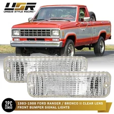 CLEAR Bumper Turn Signal Light Set For 83-88 Ford Ranger Truck / 84-88 Bronco II