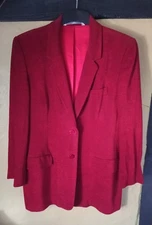 M&S red and black jacket, 31" long, size 16, good condition