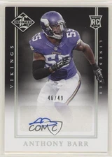 2014 Limited Signatures Silver Spotlight 46/49 Anthony Barr Rookie Auto RC 07qr