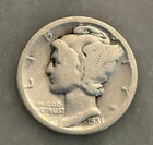 1931-D Mercury Dime - G - Good - 90% Silver
