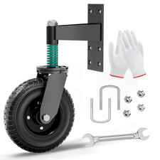 Heavy Duty 8" Gate Wheel, 700 Lbs Support, 360 Rotation Caster Kit - Black