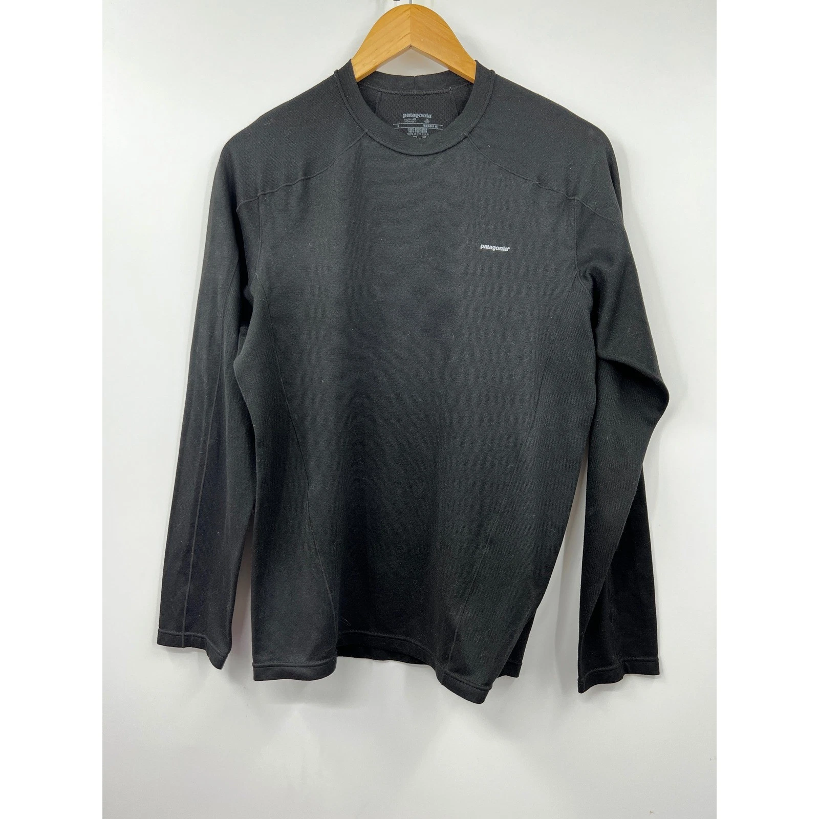 Patagonia Capilene 3 Midweight Crew Neck Base Layer Black Mens S Polartec 43714