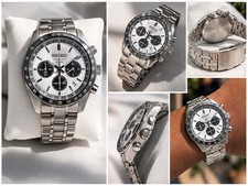Seiko Chronograph 8T63-00W0 Panda Dial Stainless Steel Watch