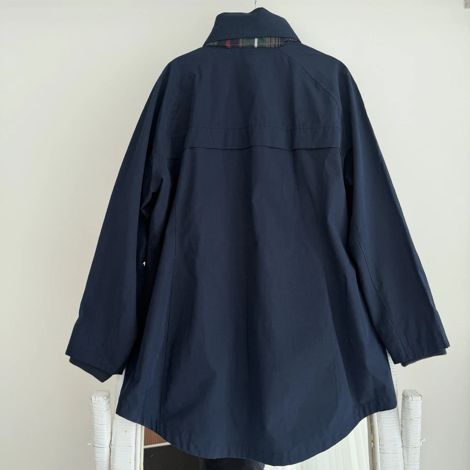 Pendleton Jacket Womens XXL Navy Overcoat Canvas Rain Coat Parka Lined Hooded - Image 3 of 4