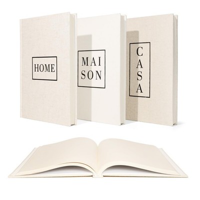 Linen Neutral Coffee Table Books Set - Fashion Designer Hardcover, Modern 