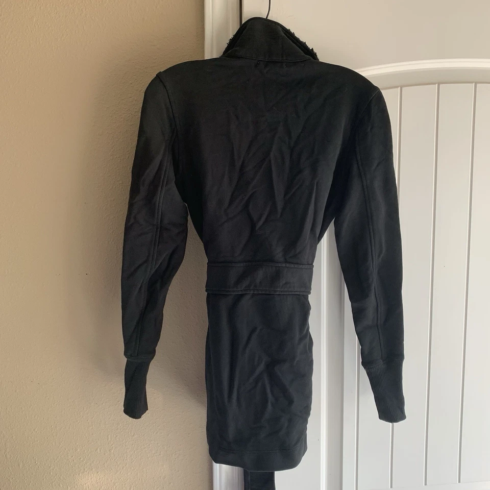 James Perse 1 Mujer Gris Sudadera Chaqueta Polar Cuello Corbata Cintura Cárdigan Foto 2 de 4