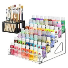 Clear Acrylic Paint Organizer Brush Holder 7 Layers Craft Storage Rack
