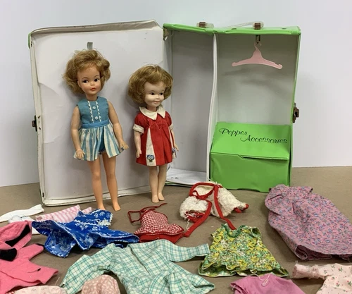 Vintage 1960's Ideal Fashion Doll Lot Tammy Pepper Case & Clothing