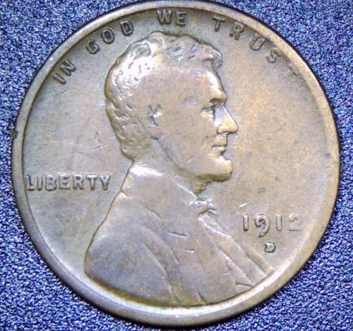 1912 D Lincoln Cent Mid Grade VG/F Wheat Penny Better Date NICE COIN! RC8