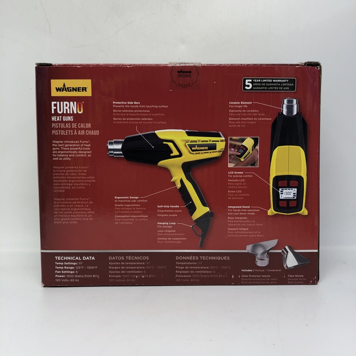 Wagner 503070 Furno 700 12.5A 1500W 120V 5100 BTU Digital Heat Gun
