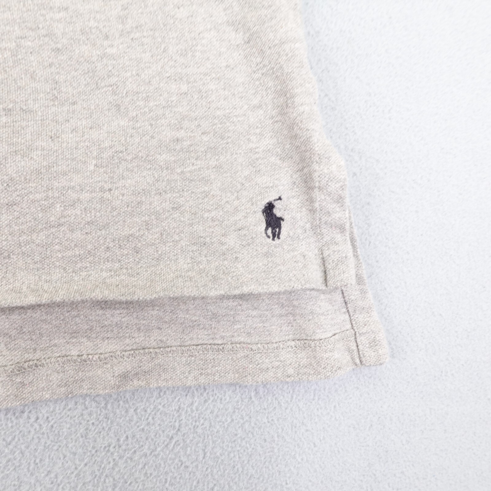 Camicia Ralph Lauren vintage uomo XXL grigia blu scollo a V polo sportiva doppia punta pony