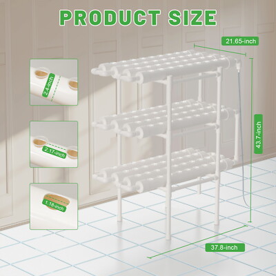 Hydroponic system Grow Kit 108 Plant Sites 3-Layer Plant Vegetable Hydrokultur