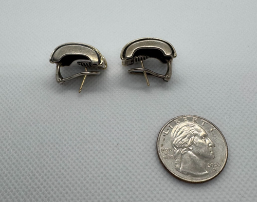David Yurman Two-Tone Cable Classic Cigar Band Earrings RETIRED! - Picture 3 of 5