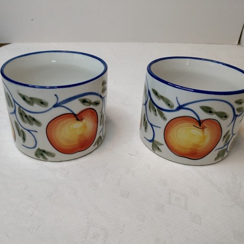 2 Tabletops Unlimited Hand Painted Soup Stew Chowder Chilli Mugs Frutteto - Picture 3 of 5