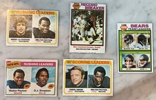 1977-1979 Topps Football Walter Payton Cards (5) Team/League Leaders: G-EX