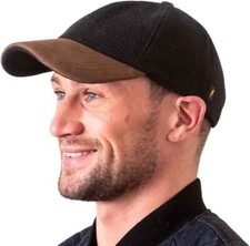 Hatman of Ireland Baseball Cap for Men's 100% Donegal Tweed, Suede Leather Peak