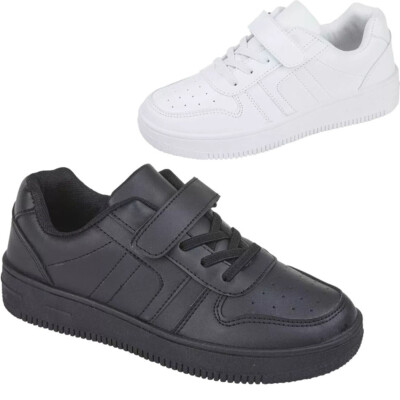 Kinder Kunstleder Schule Komfort PE Sport Jungen Mädchen Unisex Turnschuhe Schuhe