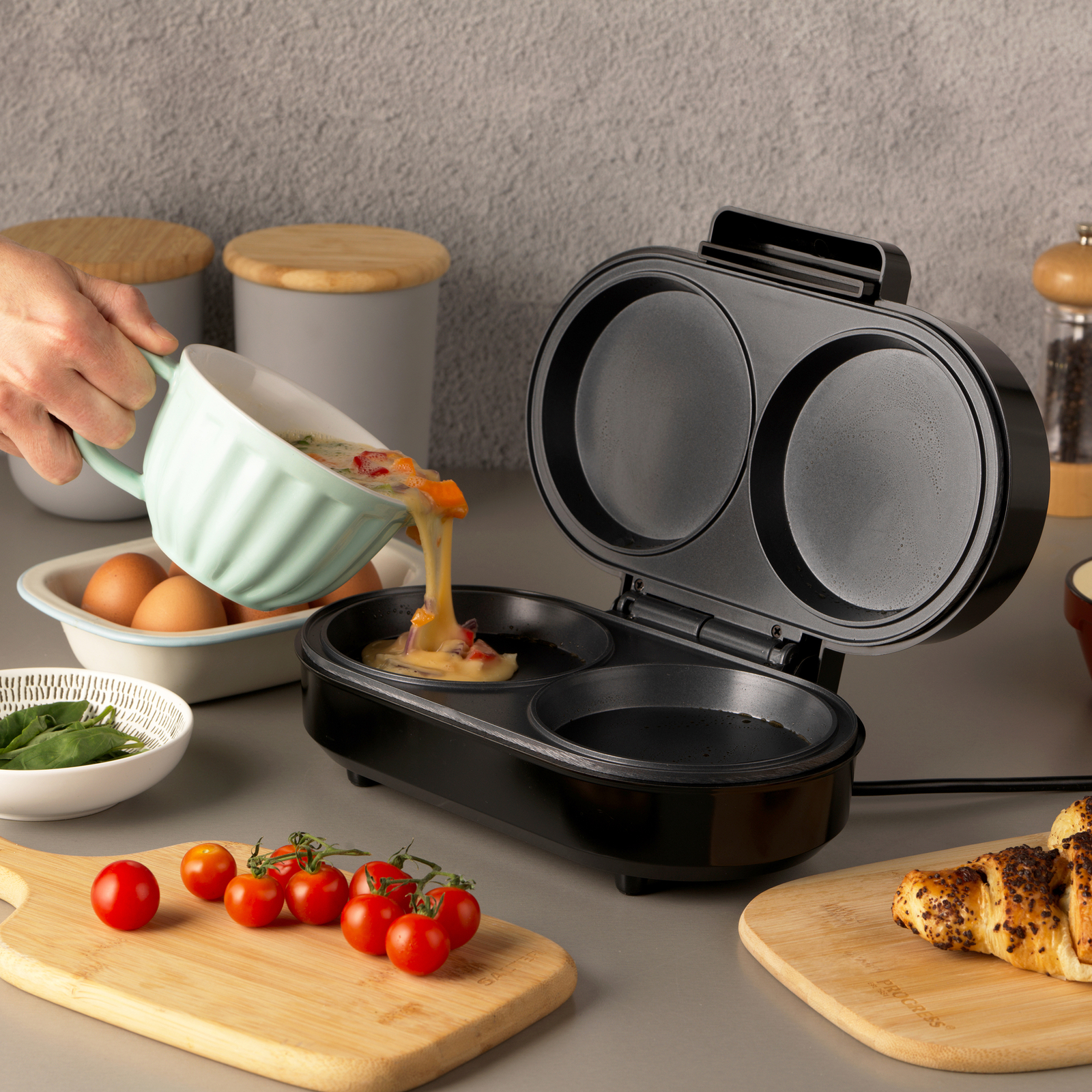 Salter Twin Omelette Maker XL Duo Electric NonStick Easy Clean Egg