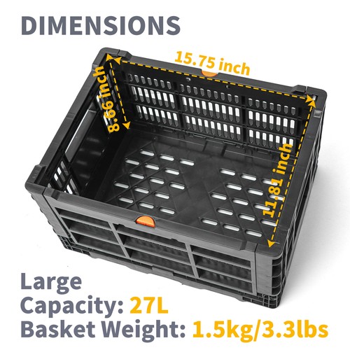 Axiniu E-Bike Foldable Rear Basket, Rear Bicycle Cargo Rack,Ebike Storage Basket - Picture 6 of 16