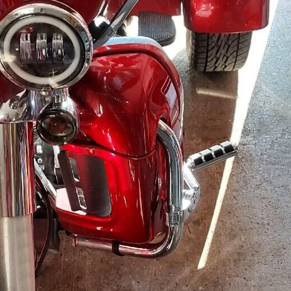 1-1/4" Chrome Long Highway Foot Peg For Harley Touring Street Glide Engine Guard - Изображение 4 из 4