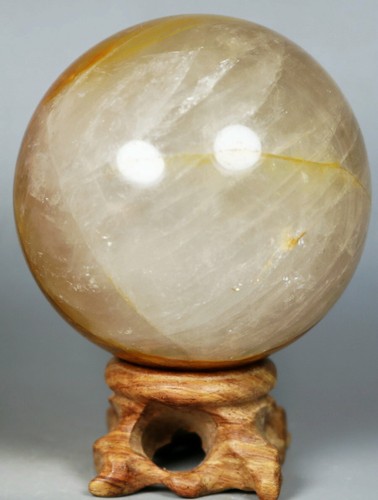 NATURAL Yellow PHANTOM MULTI-INCLUSIONS Rainbow CRYSTAL polishing sphere Ball - Bild 10 von 10