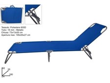 LETTINO BASSO PRENDISOLE BLU/VERDE  DA SPIAGGIA GIARDINO IN METALLO E POLIESTERE