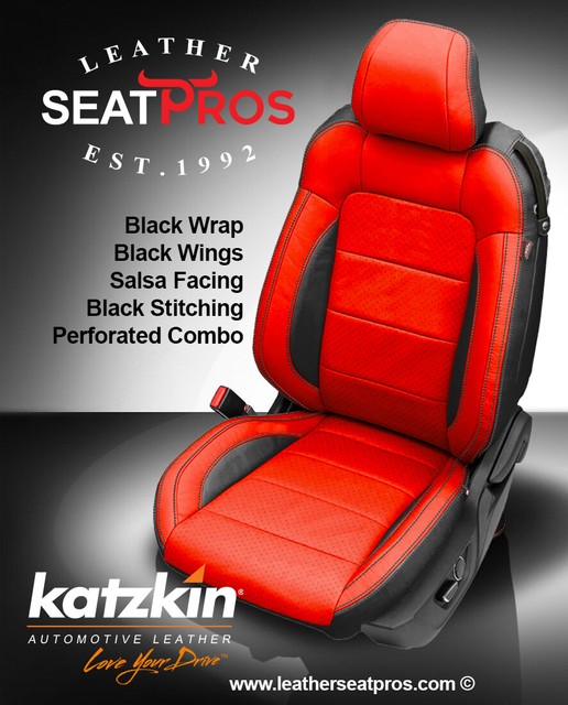 KATZKIN Leather Seat Covers 1520 Ford Mustang Coupe Convertible Black
