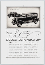 Vtg Print Ad 1931 Dodge Brothers Eight Coupe And Six Sedan Dodge Auto