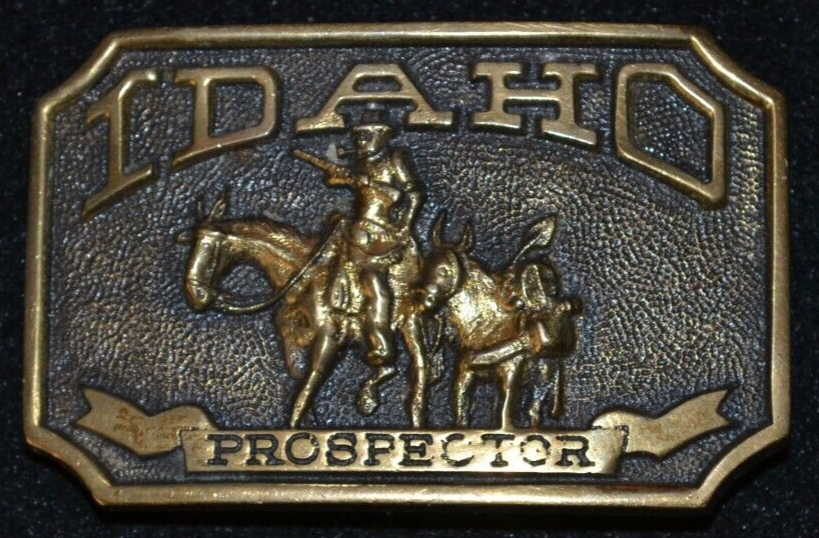 VTG IDAHO PROSPECTOR BELT BUCKLE 1978 VINTAGE FIRST SECURITY CORP