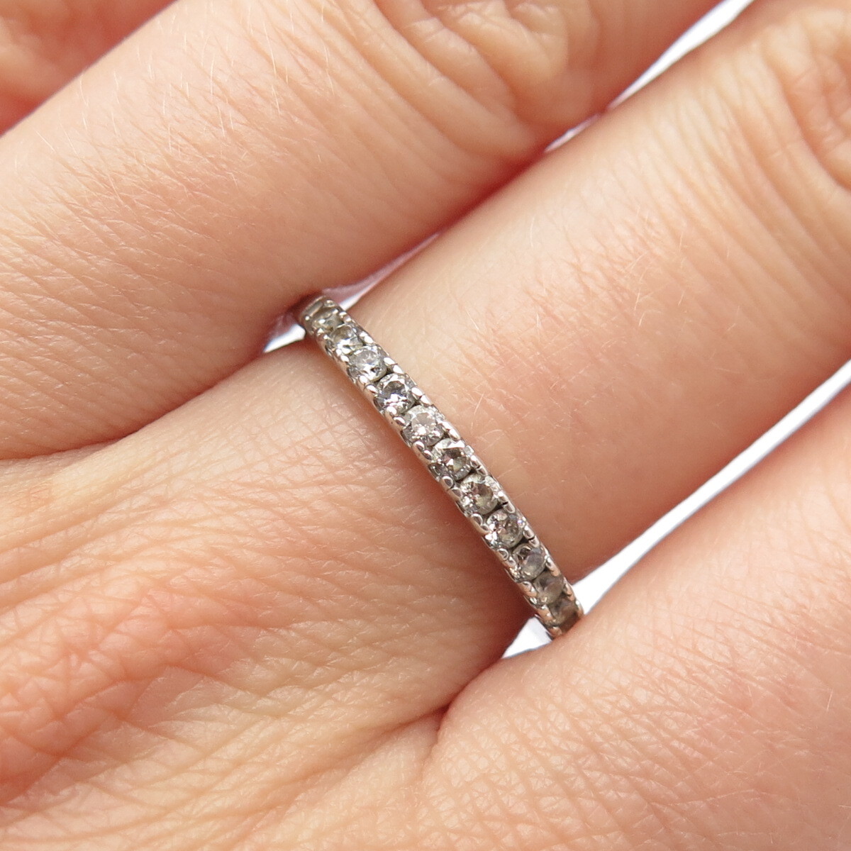 925 Sterling Silver C Z Half Eternity Ring Size 6.75 | eBay