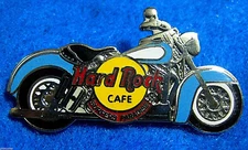 SURFERS PARADISE BLUE WHITE INDIAN MOTOR CYCLE BIKE 3LC GRID Hard Rock Cafe PIN