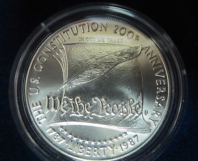 1987 US Constitution 200th Anniversary Commemorative Silver Dollar