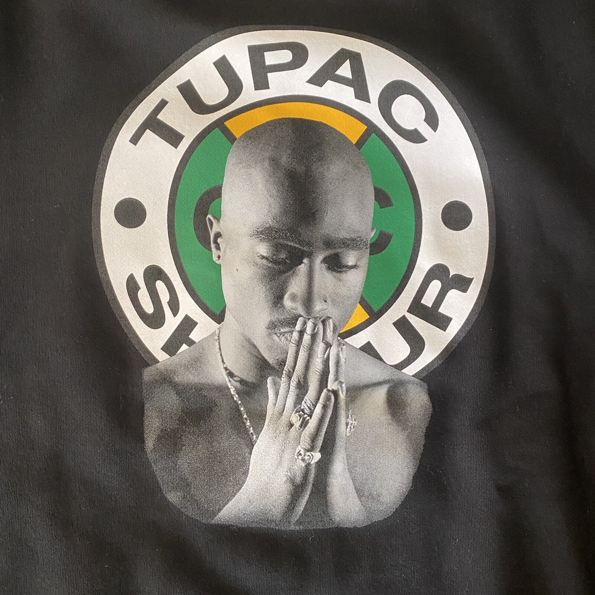 NEW Cross Colours Tupac Shakur 2Pac Crew Black Sweatshirt Men's