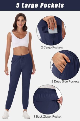 Women's Hiking Pants Quick Dry 5 Pockets Sweatpant Casual Outdoor Cargo Trousers - Picture 33 of 42