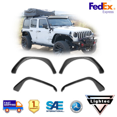 Fender Flares For 2018-2026 Jeep Wrangler JL Front Rear Sides Flat Style Steel