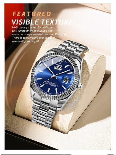Men's Watch Quartz Watch Sport Quartz Men's Watches Stainless Steel Waterproof - Foto 22 di 30