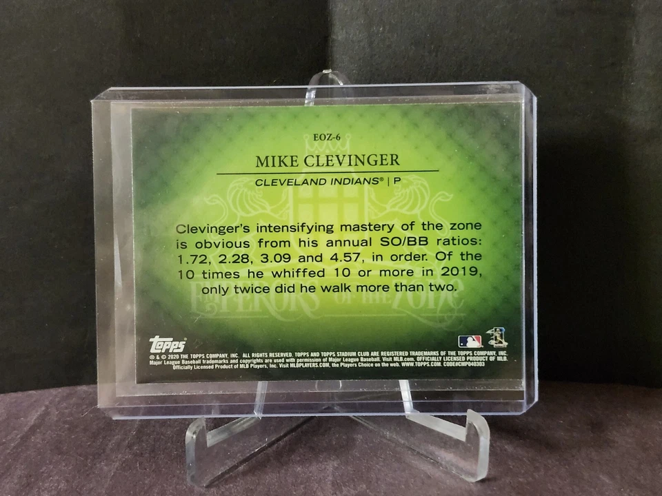 2020 Stadium Club Chrome Emperors Of The Zone #EOZ6 Mike Clevinger - Image 2 of 2