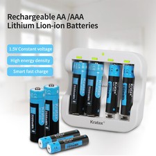 Li-ion AA AAA Battery Charger with 1.5V AA AAA Rechargeable Lithium Batteries