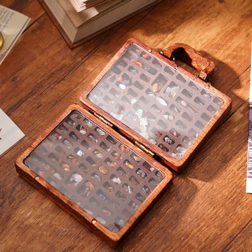 Mini Rock Collection Wood Suitcase Gift For Birthday Crafts Geology - Picture 2 of 24