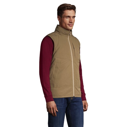 NEW Lands' End Men's UPF 50 Quilted Travel Golf Vest Coolibar Olive Tan Size XL - Picture 3 of 10