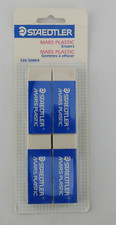 Vintage Staedtler Eraser Mars Premium Plastic Erasers 52650BK4 Erasers NOS 4pc