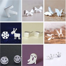 Fashion Woman's REAL S925 Sterling Silver Cute Earring Stud Gifts