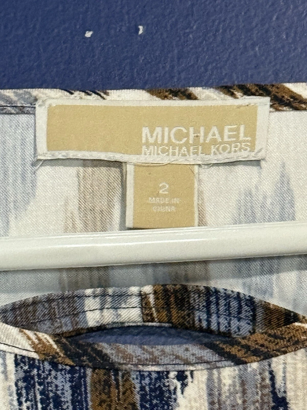 Abito tubino donna Michael Michael Kors manica 3 4 toni terra misto poli tg 2