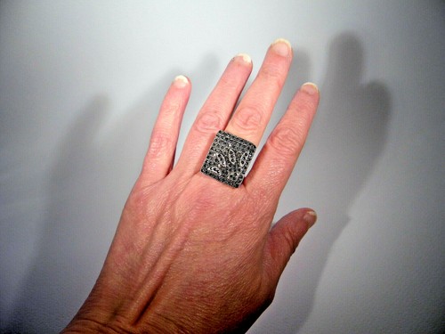 Women's Ring Marcasite Sterling Silver 925 Simple Inspired Nature Leaves 16 - Picture 5 of 7