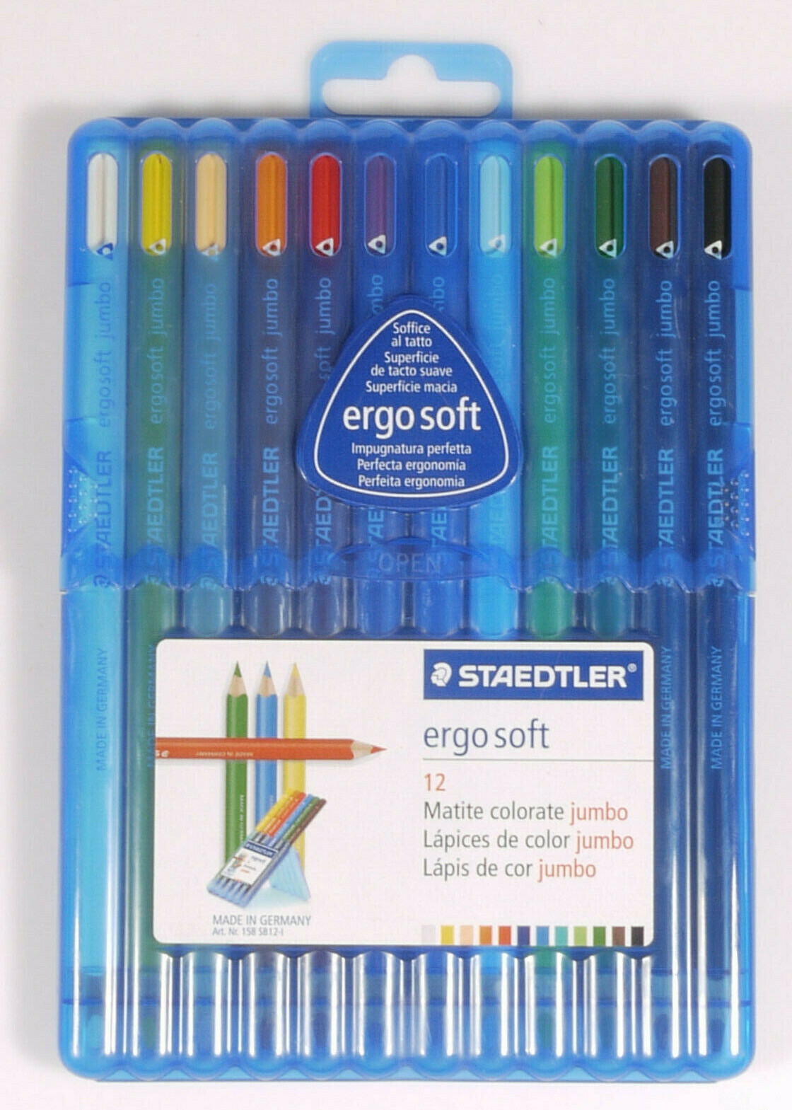 PRL) STAEDTLER ERGO SOFT SET MATITE COLORATE JUMBO PENCIL 12x Art.Nr.158 SB12-I