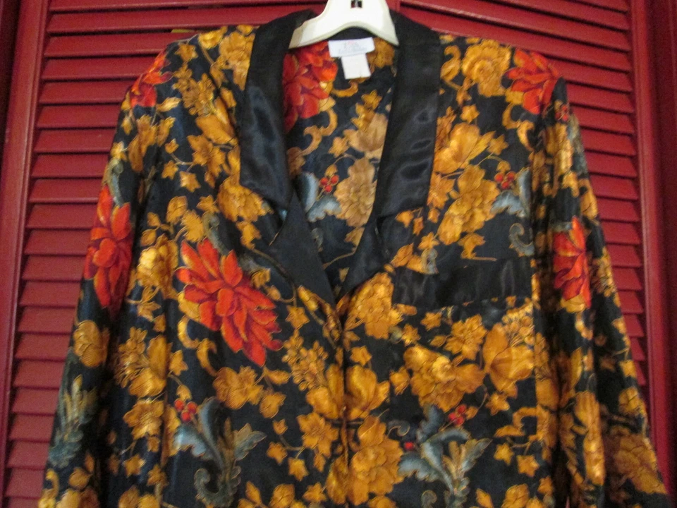 De Colección L.A. Intimates Multi Floral Botones Bolsillo Camisa de Noche Vestido Bata Para Mujer M Foto 2 de 4