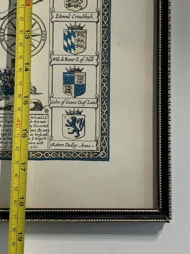 Framed Mounted Antique Map Leicestershire Hand Tinted- John Speed - Reproduction - Picture 12 of 12