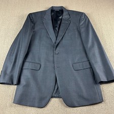 Jos A Bank Men's 100 Wool Sport Coat Blazer Gray Glen Plaid Size 43L