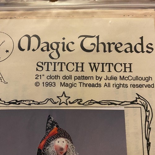 Magic Threads stitch strega 21” modello bambola di stoffa di Julie McCullough 1994 sigillo - Foto 3 di 3